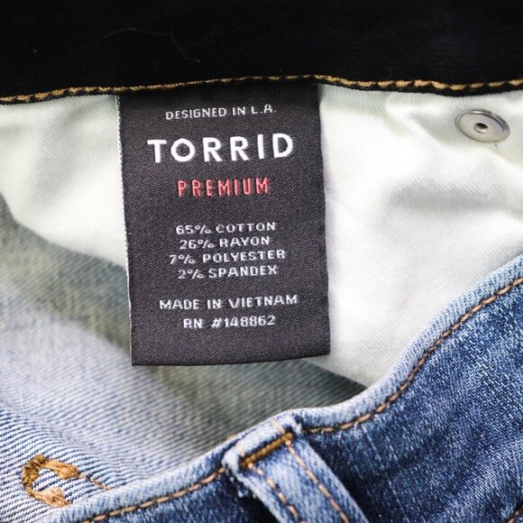 Torrid Crop Sky High Skinny Premium High-Rise Jeans 18 Distressed‎ Brighton - Picture 8 of 8